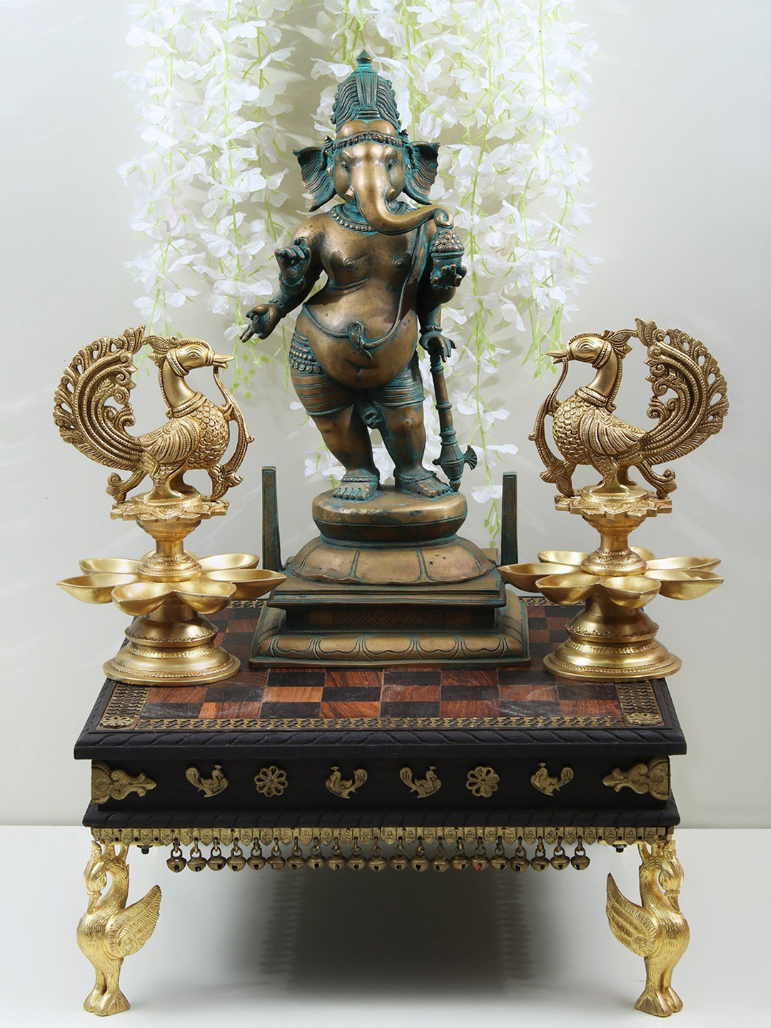 Exotic India Brass Peacock Oil Lamp