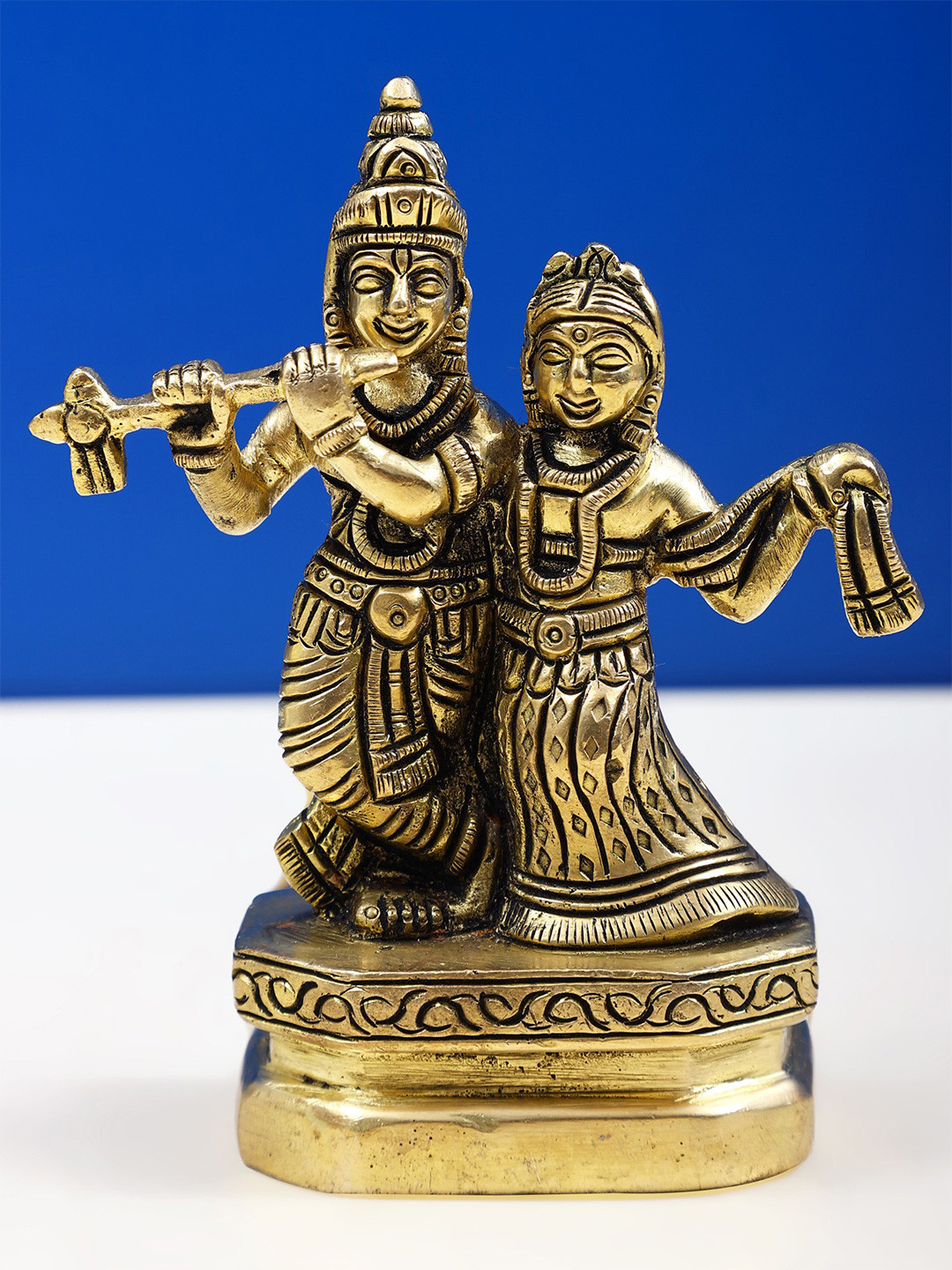 Exotic India Radha Krishna Brass Statue