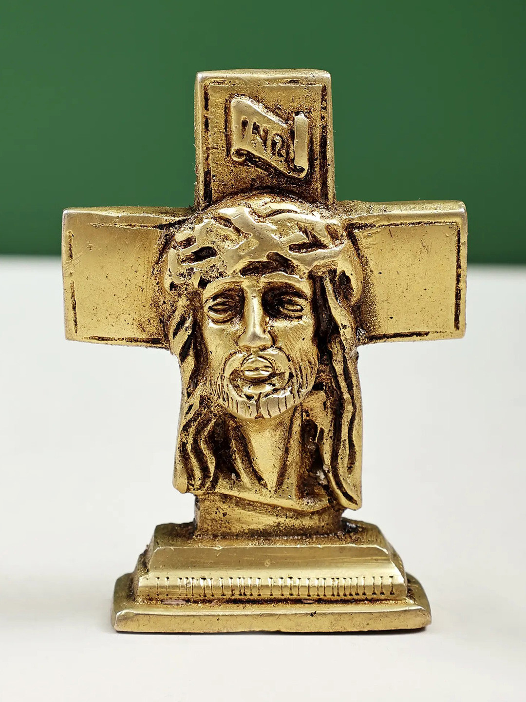 Exotic India  Jesus Christ Face on Cross Showpiece
