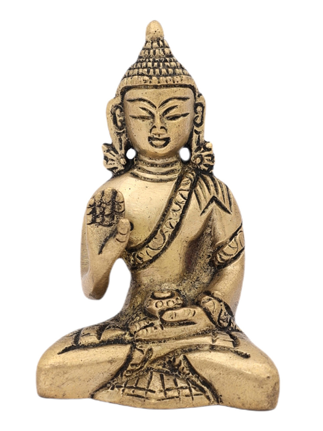 Exotic India Gold Toned Lord Buddha Religious Showpiece
