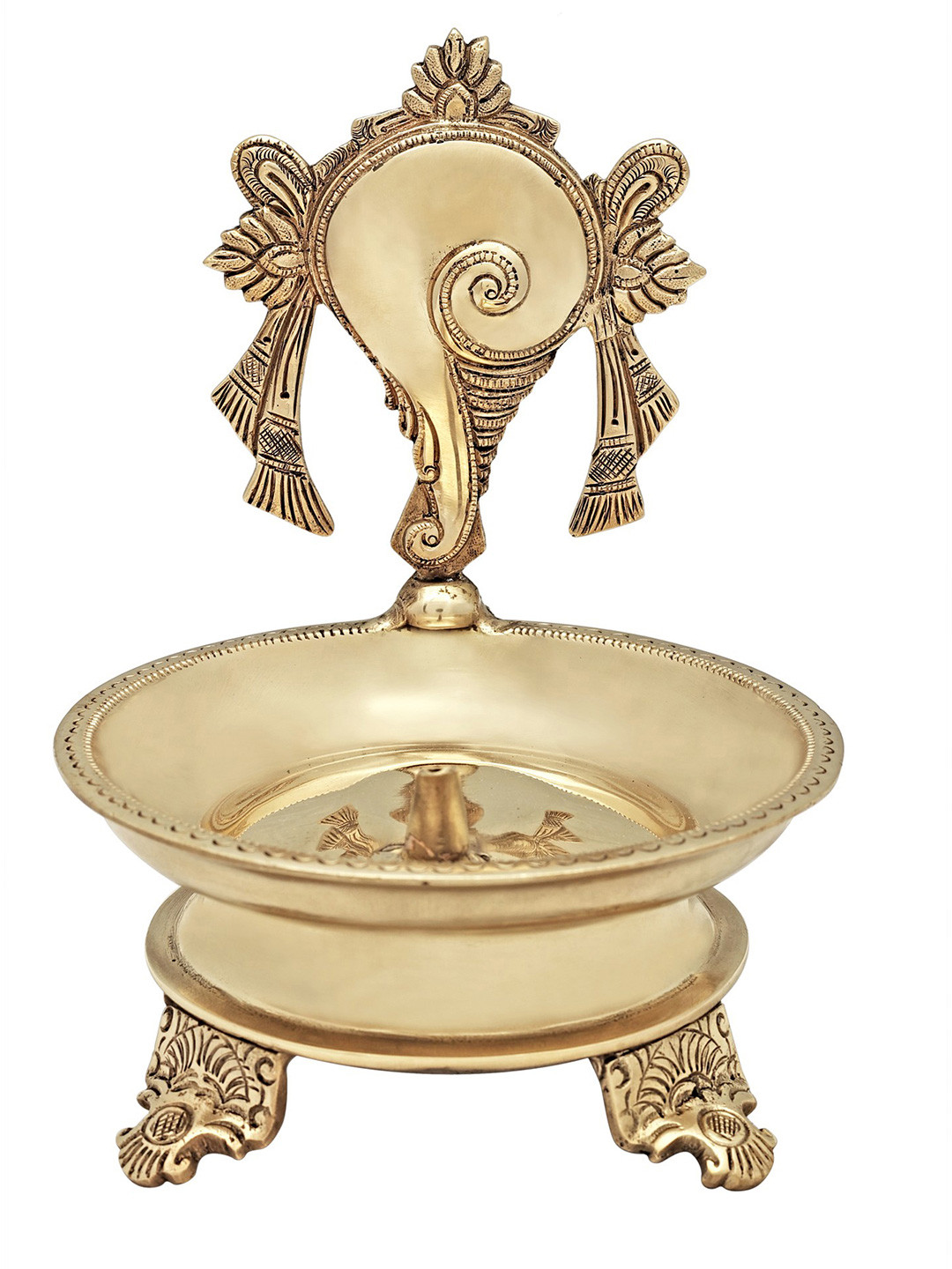 Exotic India Conch Wick Lamp Vaishnava Symbol