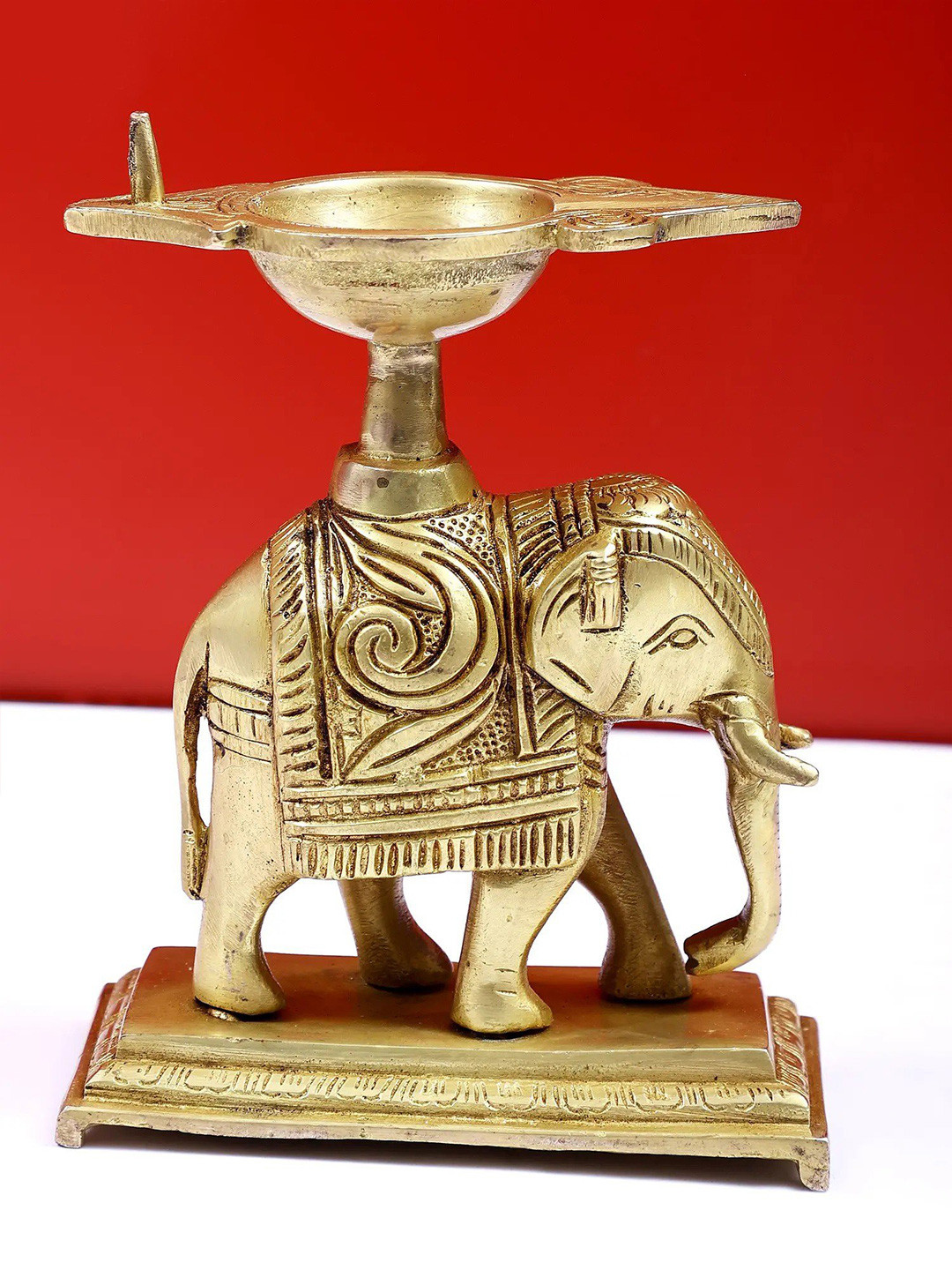 Exotic India Brass Decorative Elephant Diya