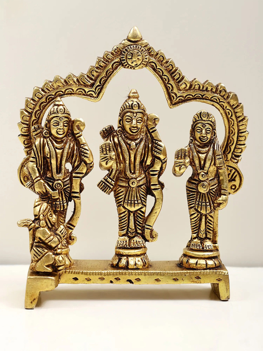 Exotic India Gold-Toned & Black Rama Durbar In Brass Showpiece