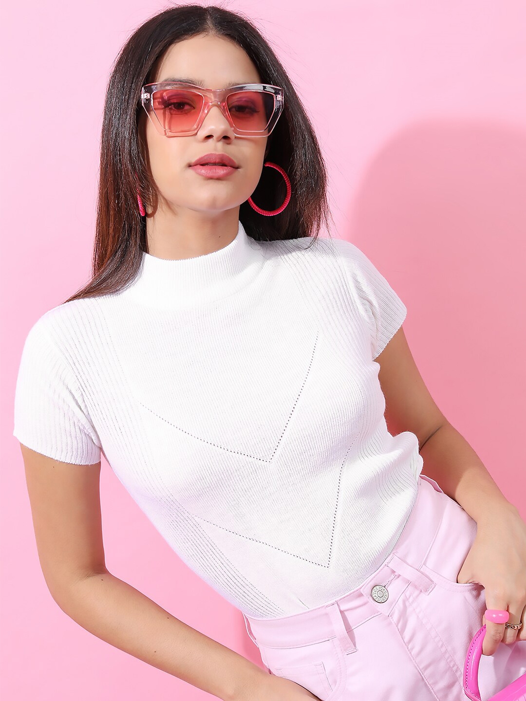 Tokyo Talkies Women White Pullover - Sweaters for Women 20872382 | Myntra