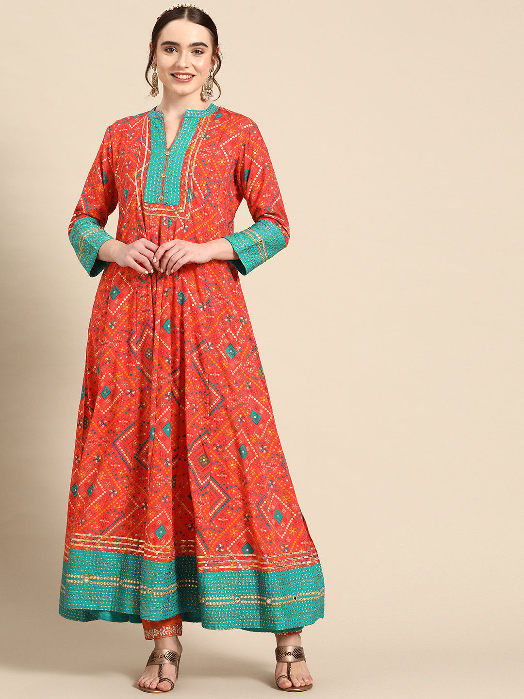 Sangria Bandhani Printed Anarkali Kurta