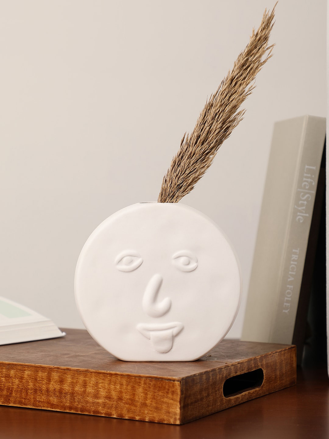 Bonhomie White Face Textured Ceramic Vases