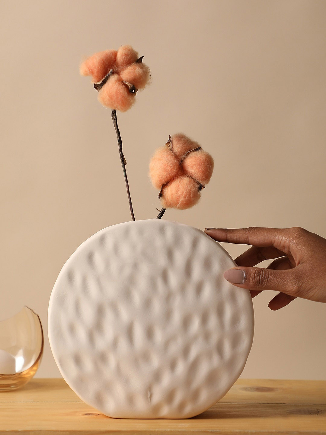 Bonhomie White Textured Ceramic Vases