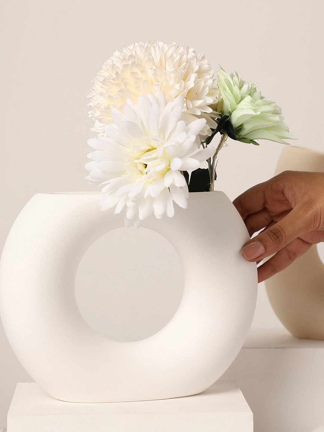 Bonhomie White Donut Ceramic Vase
