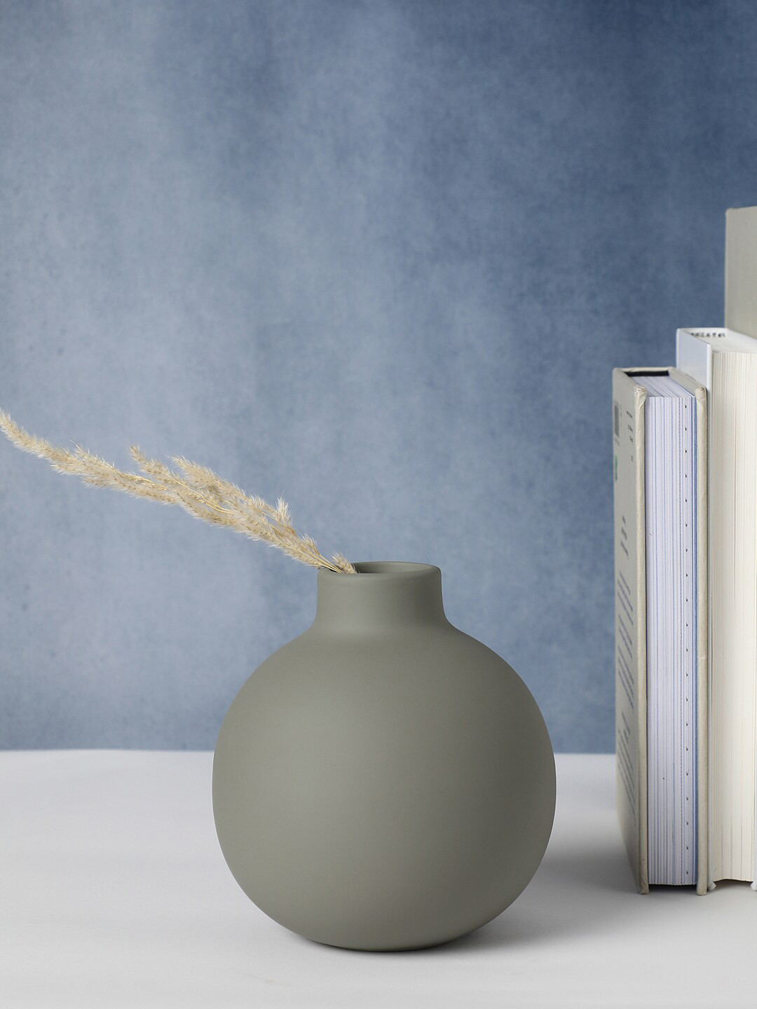 Bonhomie Grey Round Ceramic Vase