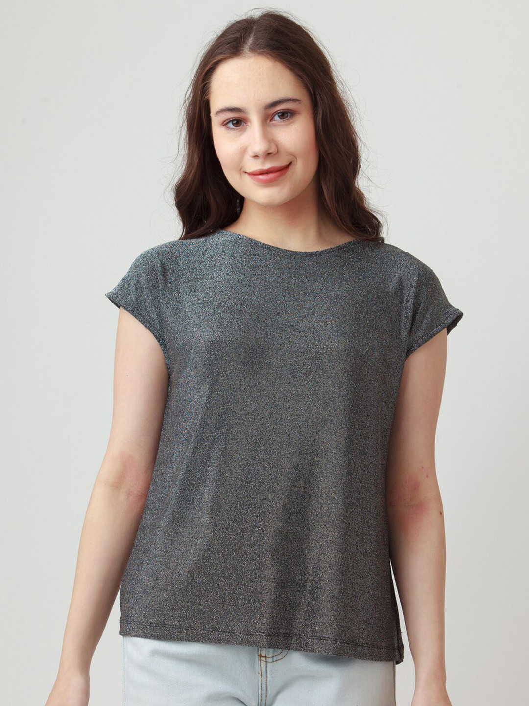 Zink London Black Short Sleeves Regular Top
