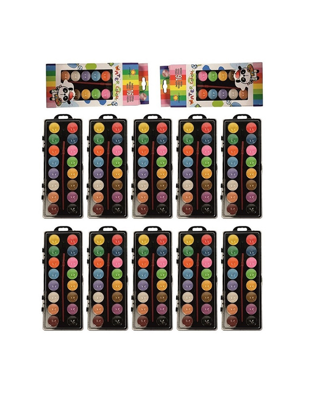 PASSION PETALS Kids Set Of 12 Black & Pink Portable Pigment Water Colours Painting Set