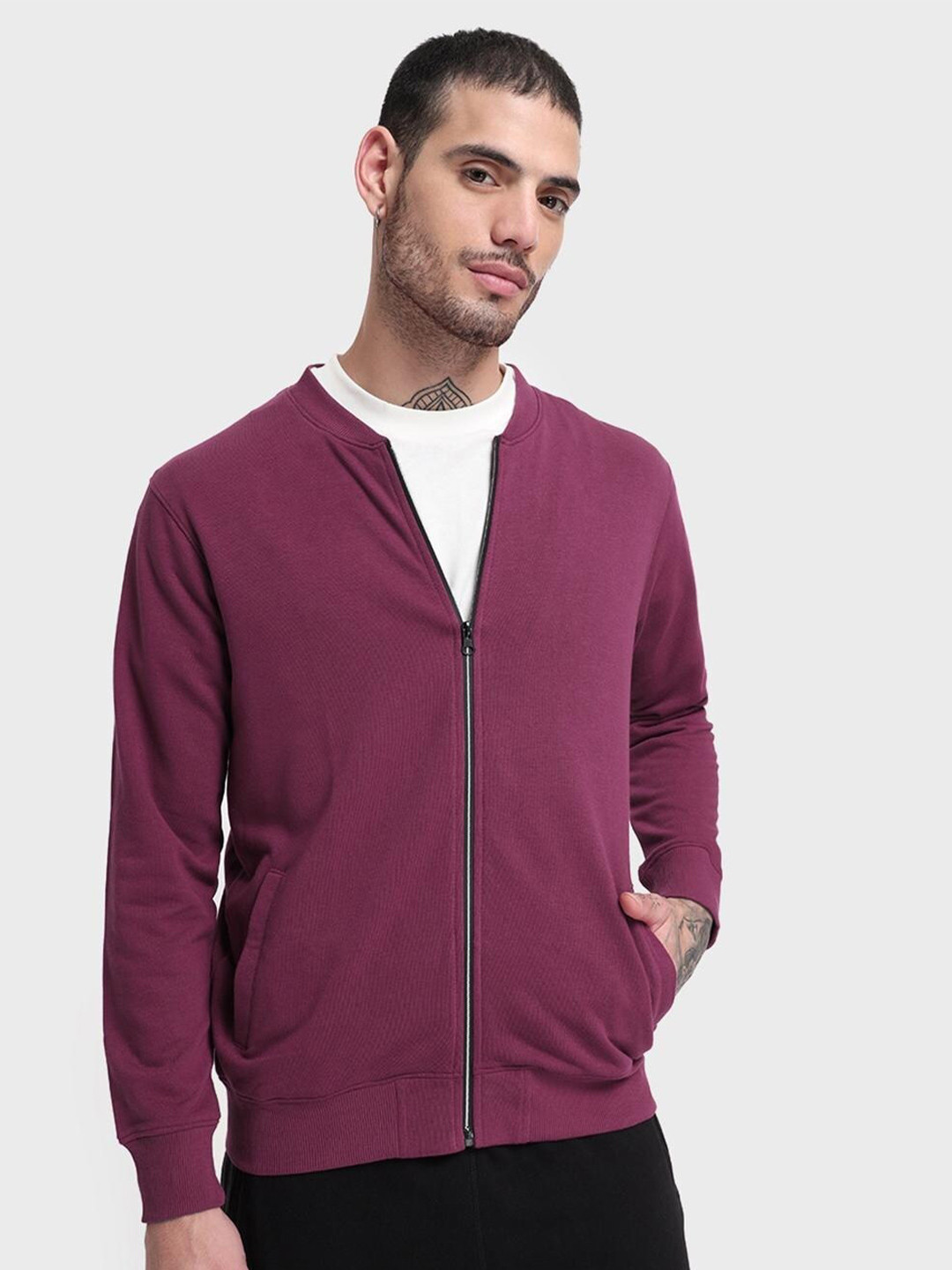Bewakoof Men Plum Sweatshirt