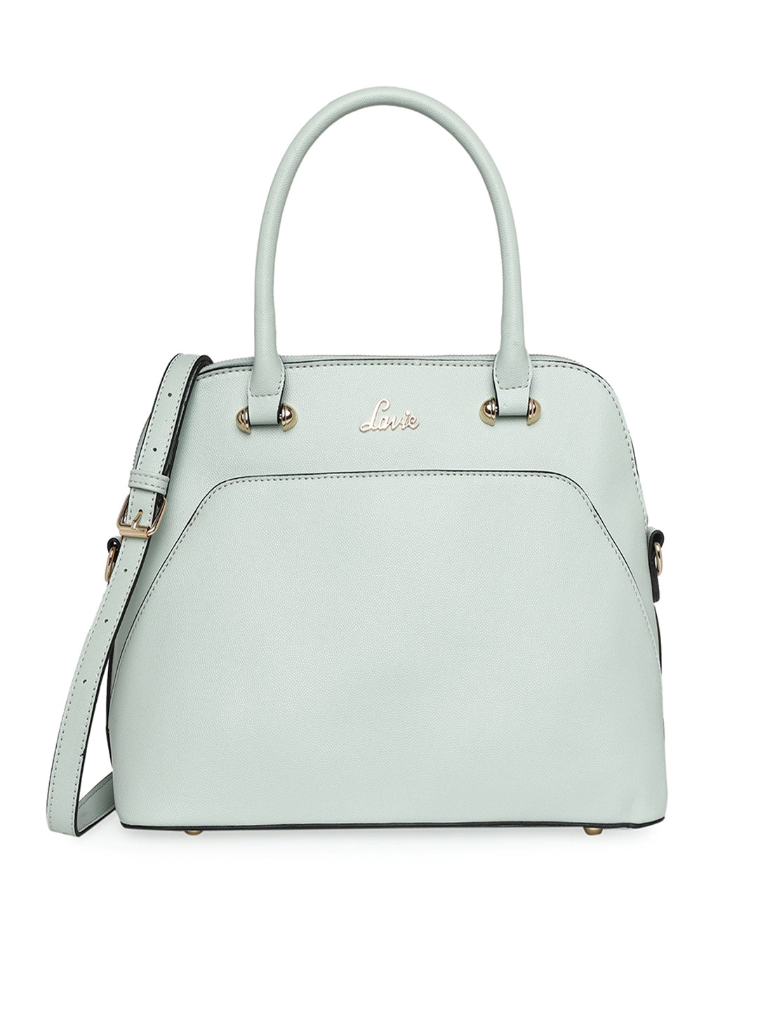 Lavie Sea Green Textured Structured Satchel
