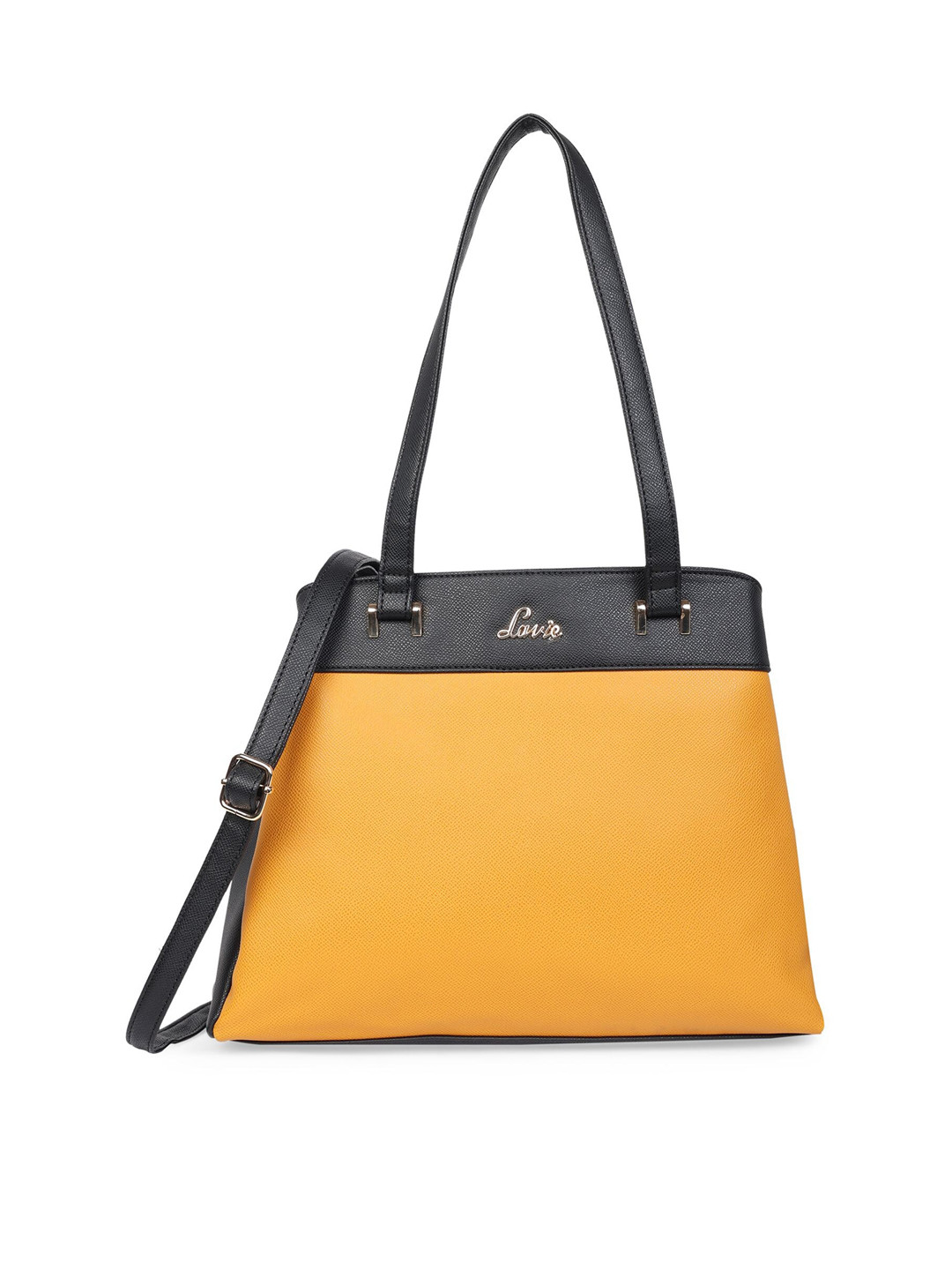 Lavie Yellow Structured Shoulder Bag