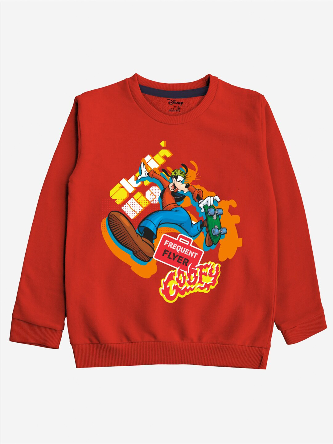 Minicult Kids Red Goofy Printed Sweatshirt
