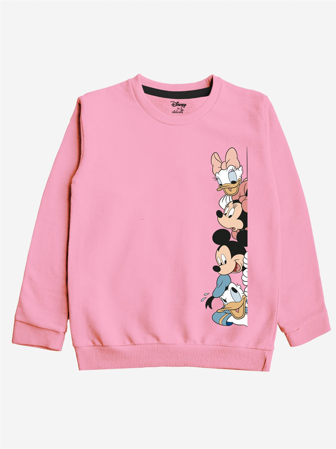 Minicult Kids Pink Mickey Mouse and Friends Printed Sweatshirt