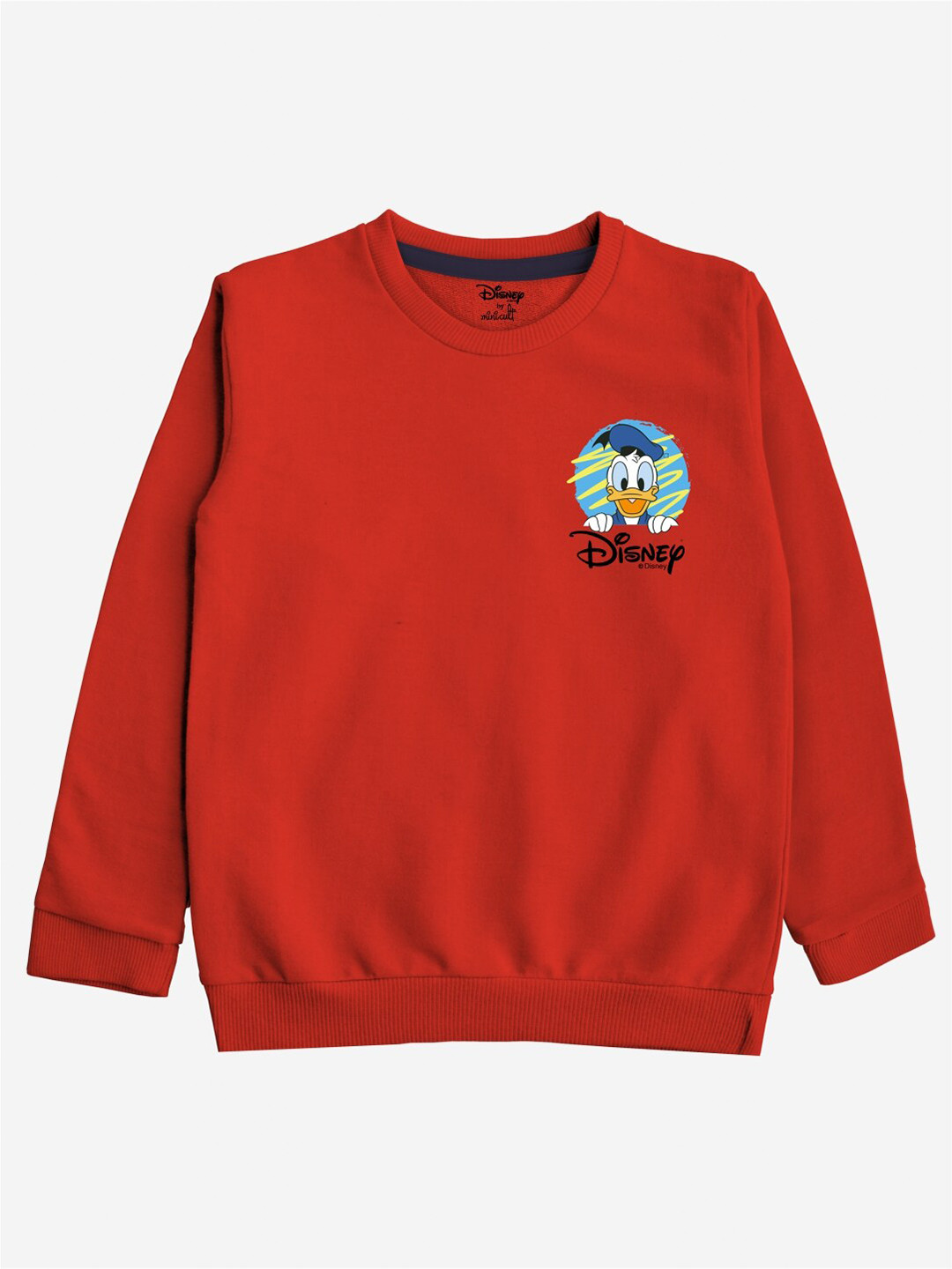 Minicult Kids Red Mickey Mouse Printed Sweatshirt