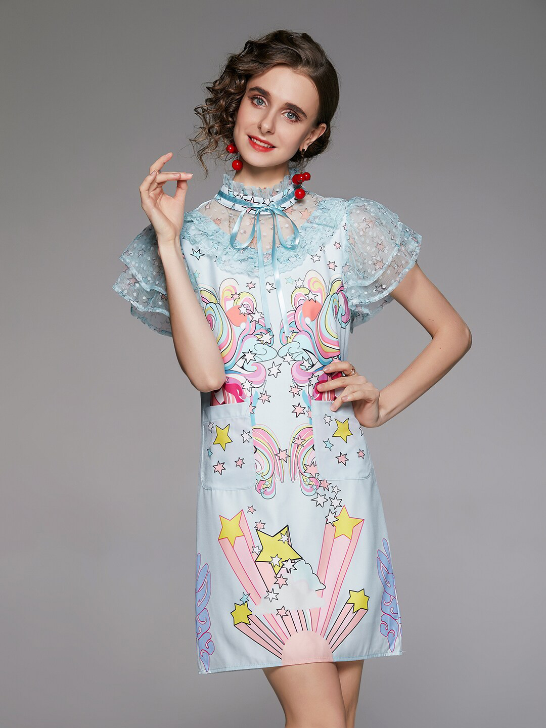 JC Collection Blue Sheath Mini Dress