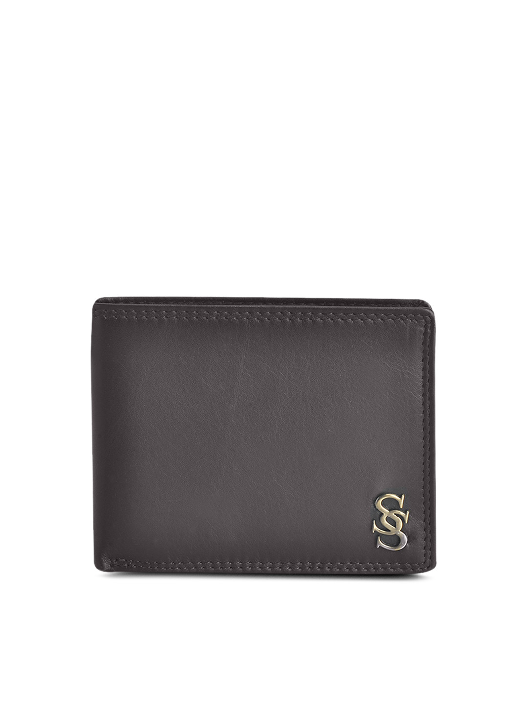 Second SKIN Men Brown Solid Two-Fold Genuine Leather Wallet