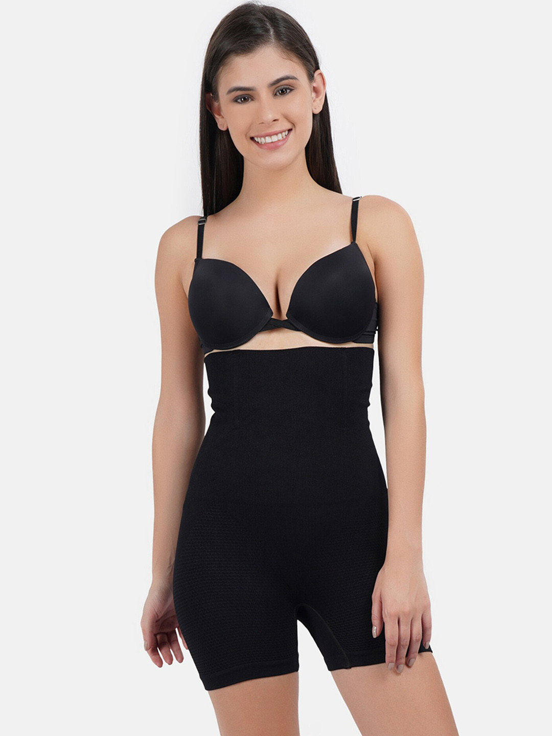 Hill Islands Women Black Tummy & Thigh Shapewear