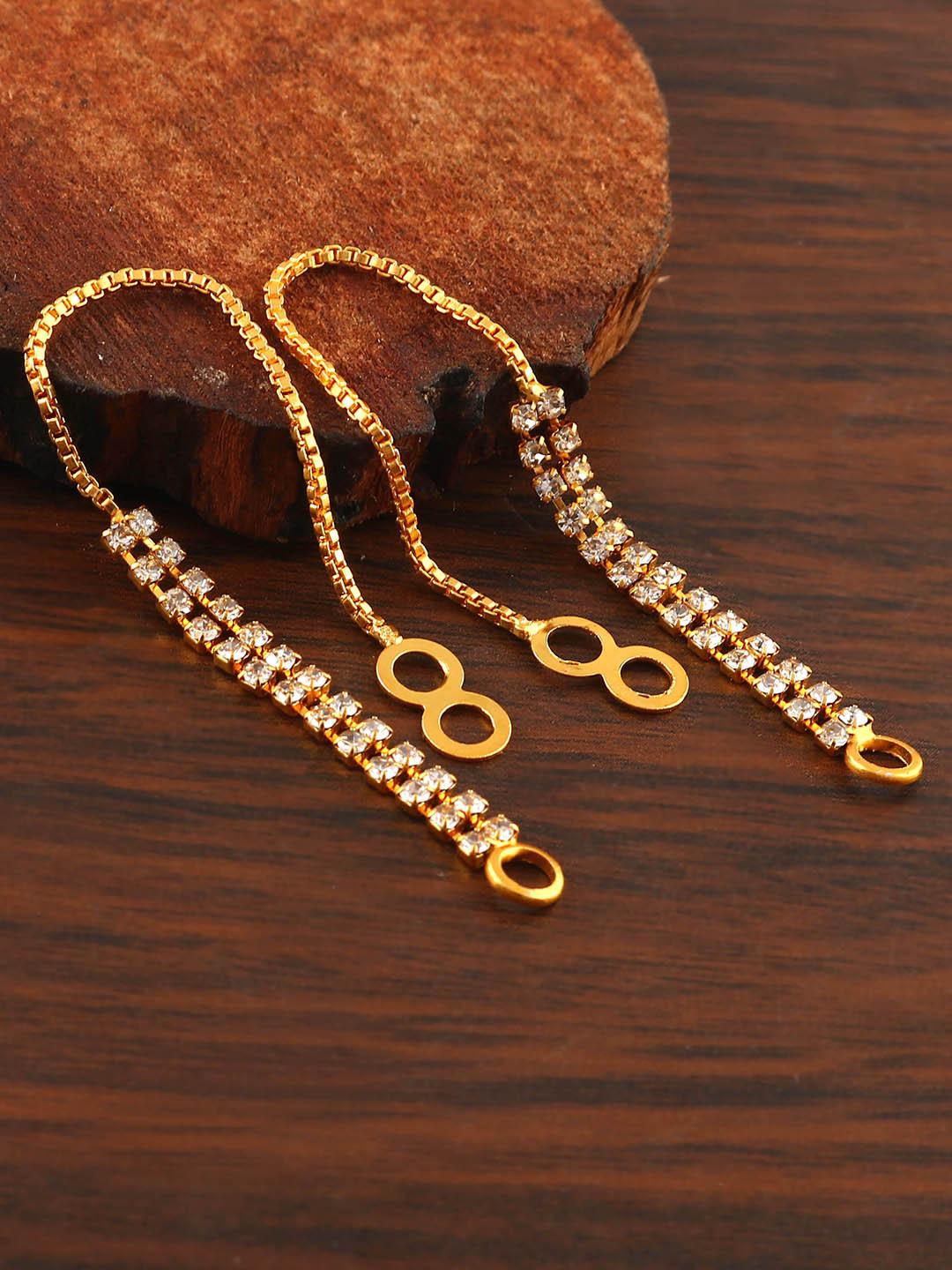 Jewar Mandi Gold Plated Classic Ear Cuff Earrings