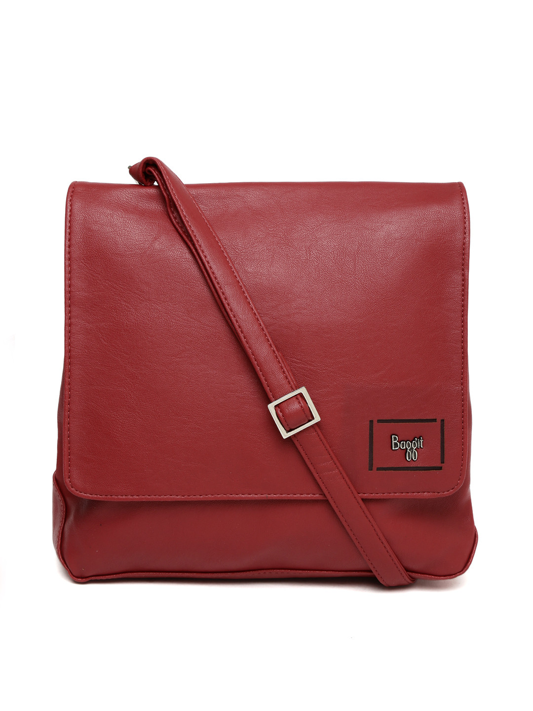 baggit red solid sling bag
