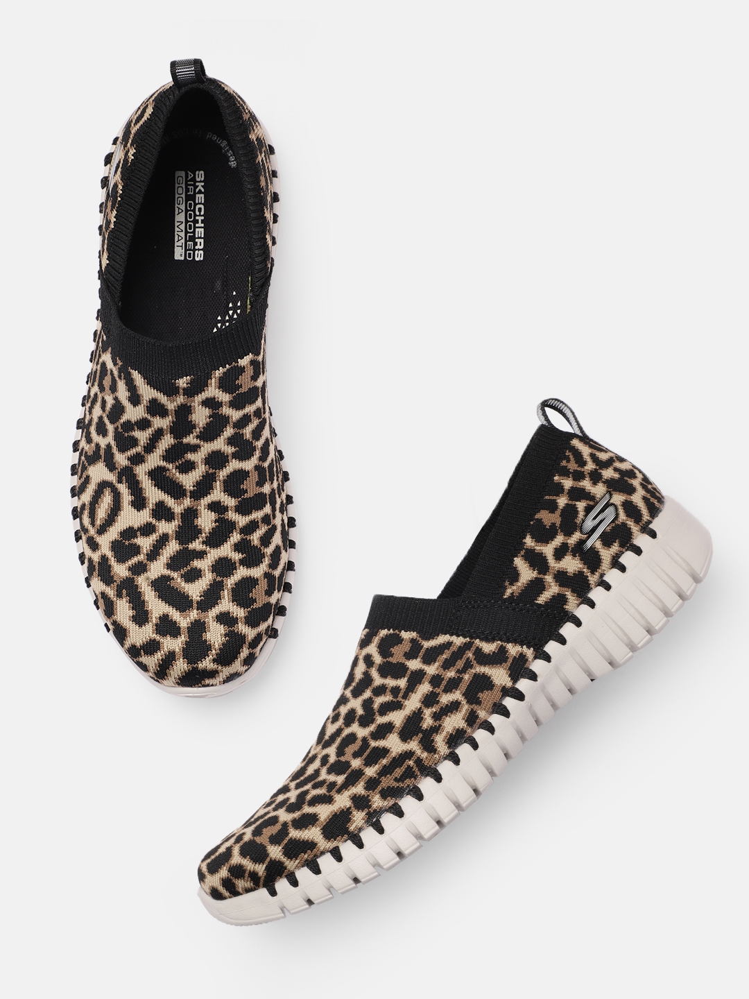 Leopard print skechers shoes top