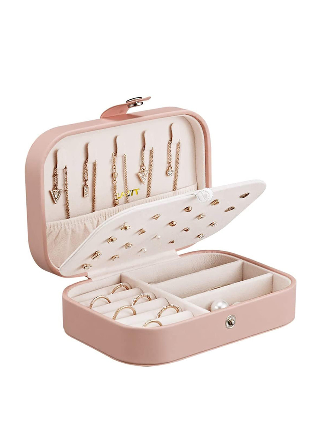 HOUSE OF QUIRK Pink Portable Travel Jewellery Organizer