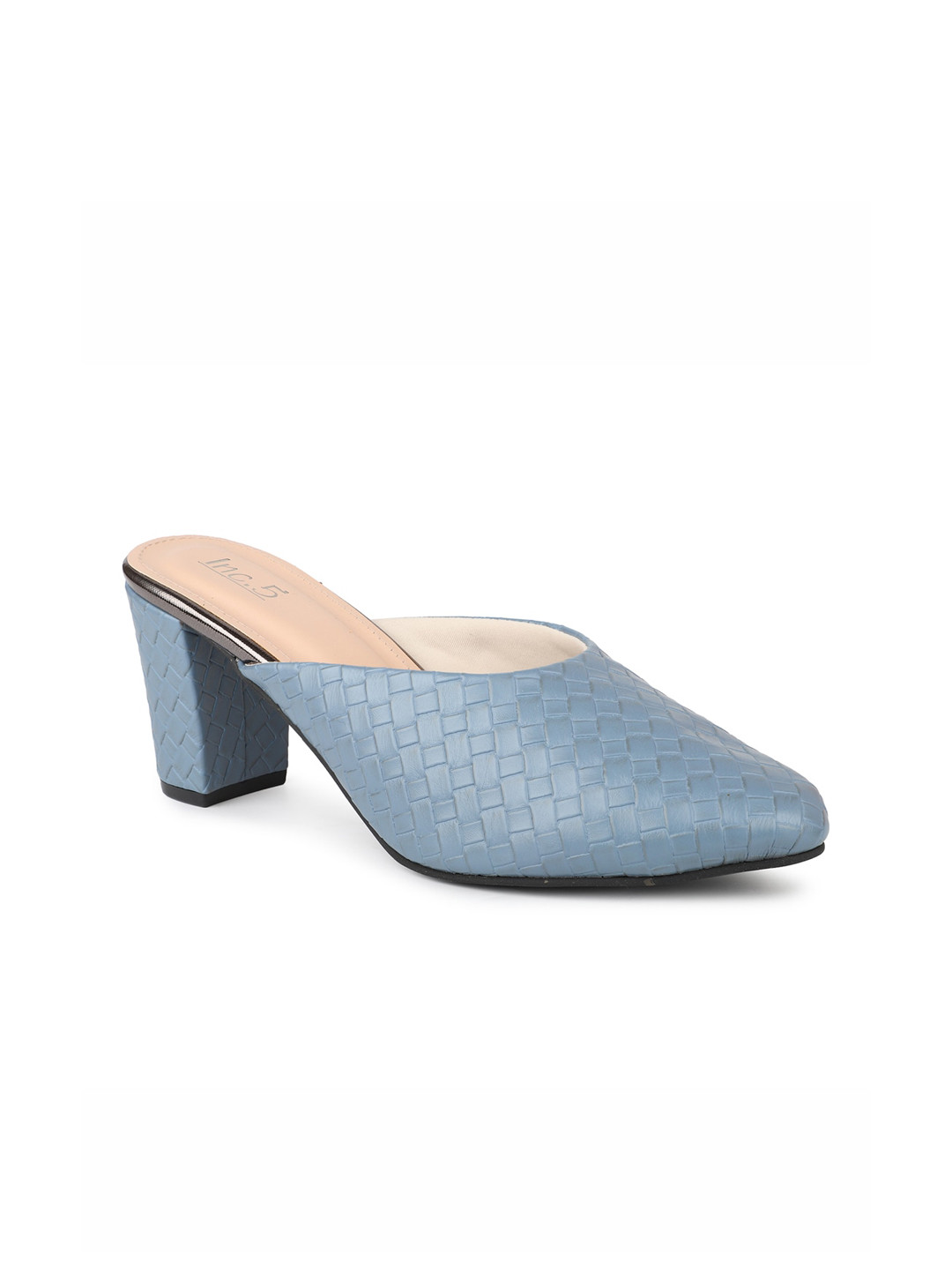 Inc 5 Blue Textured Party Block Mules