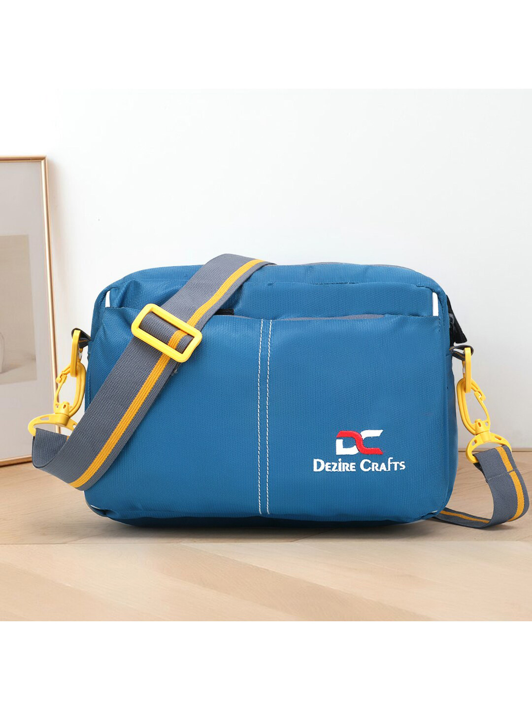 Dezire Crafts Blue & Grey Cross Body Messenger Bag