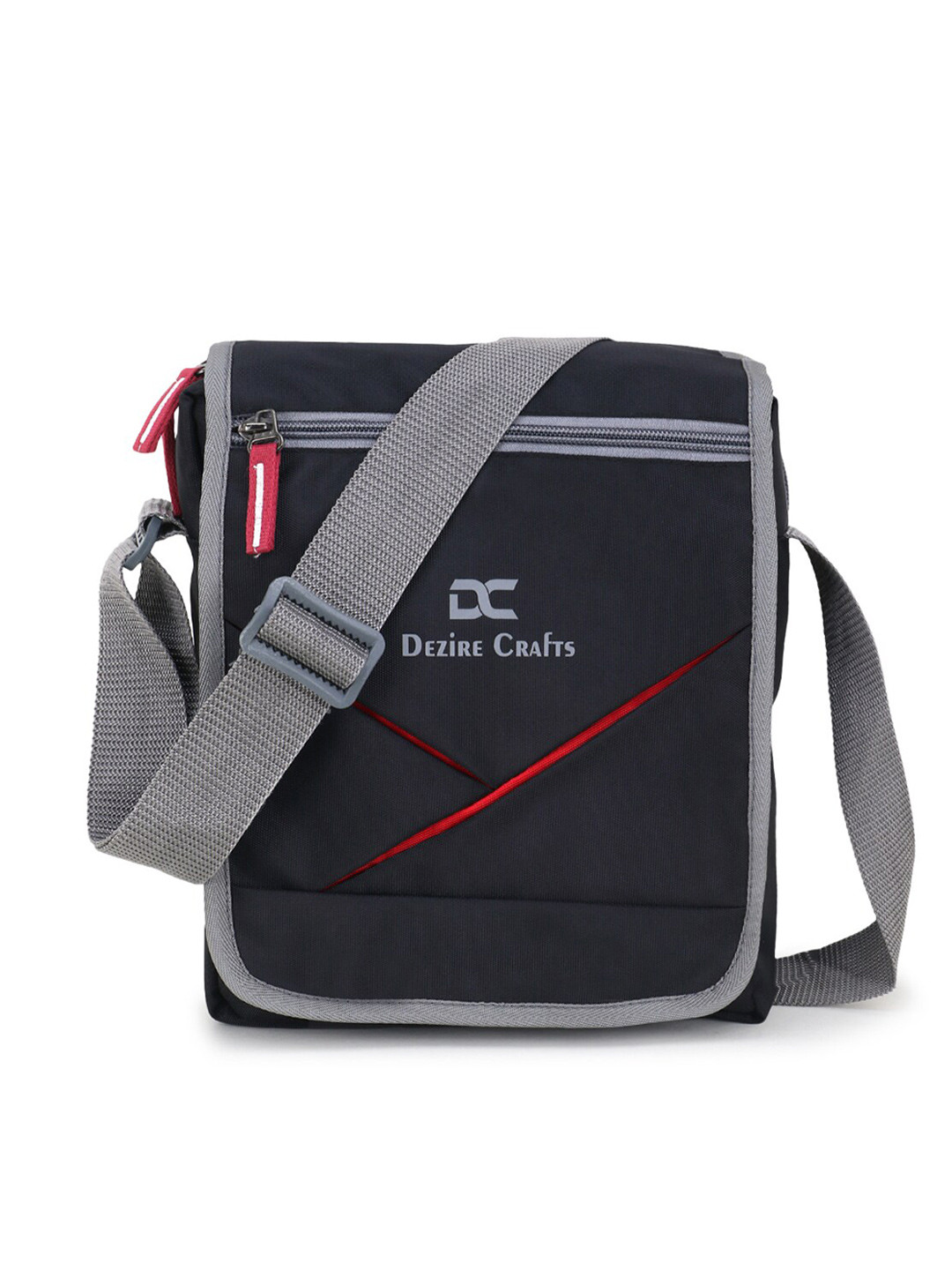 Dezire Crafts Black & Grey Cross Body Messenger Bag