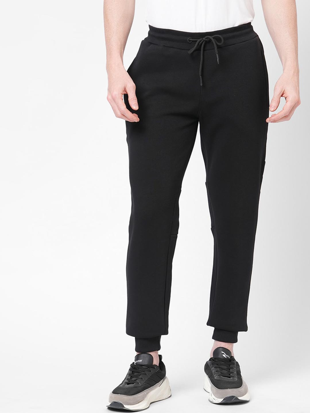 Sweet Dreams Men  Plus Size Black Solid Joggers