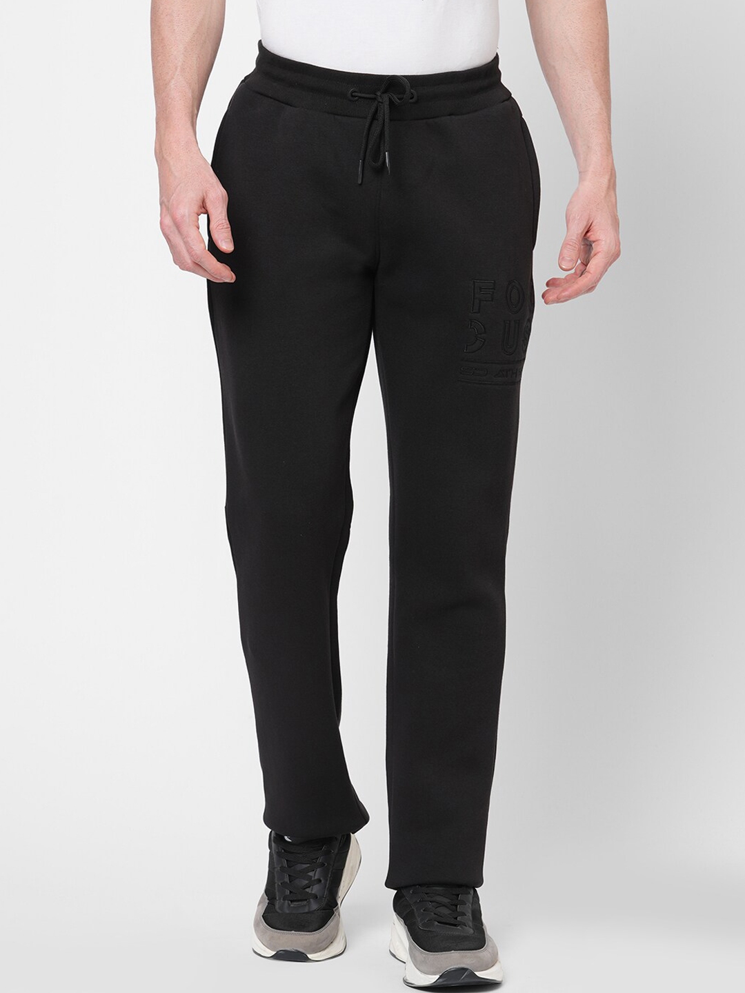 Buy Sweet Dreams Men Black Solid Fleece Track Pant Track Pants