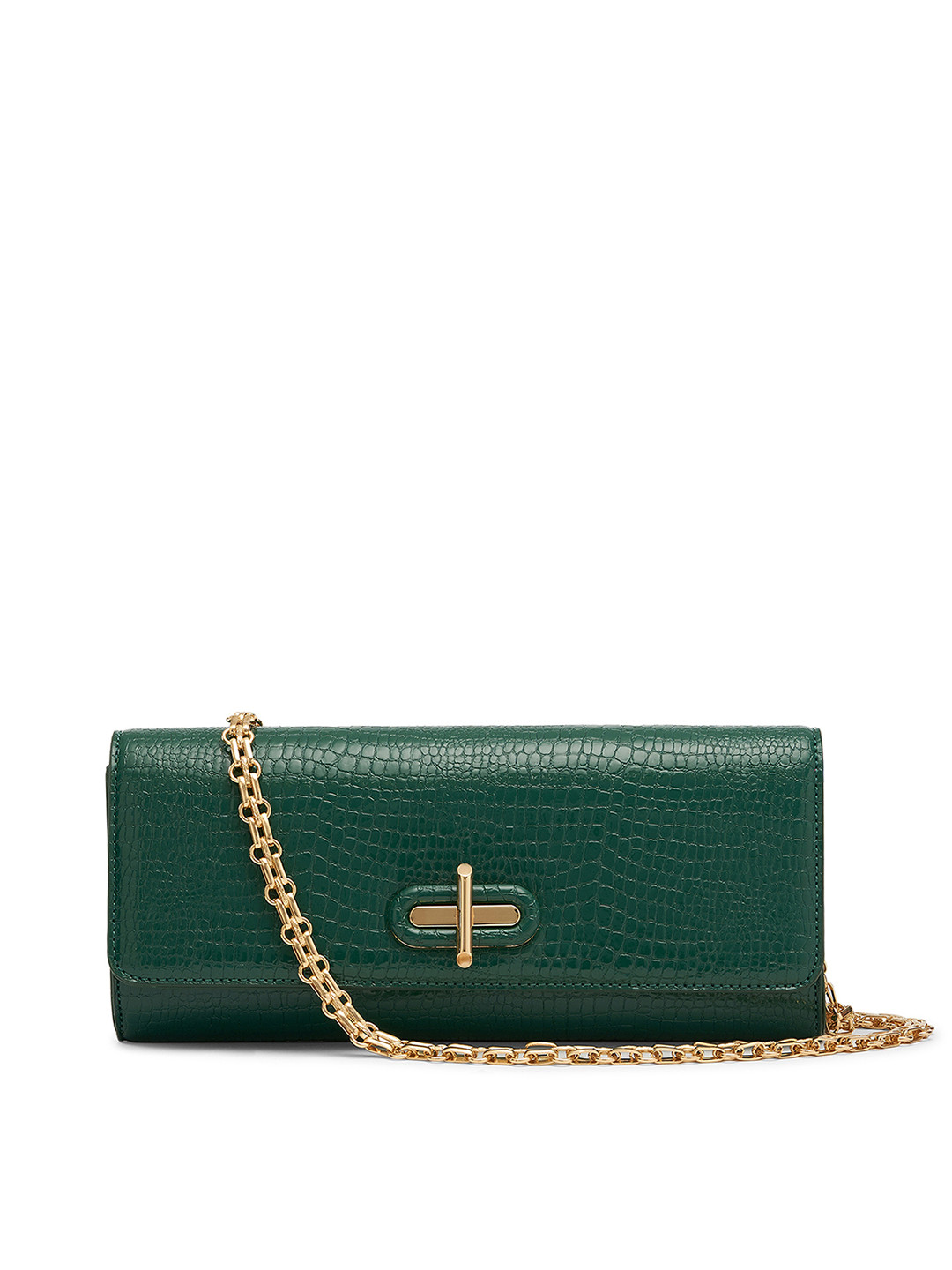 MIRAGGIO Lexi Green Shoulder Bag With Chain Strap