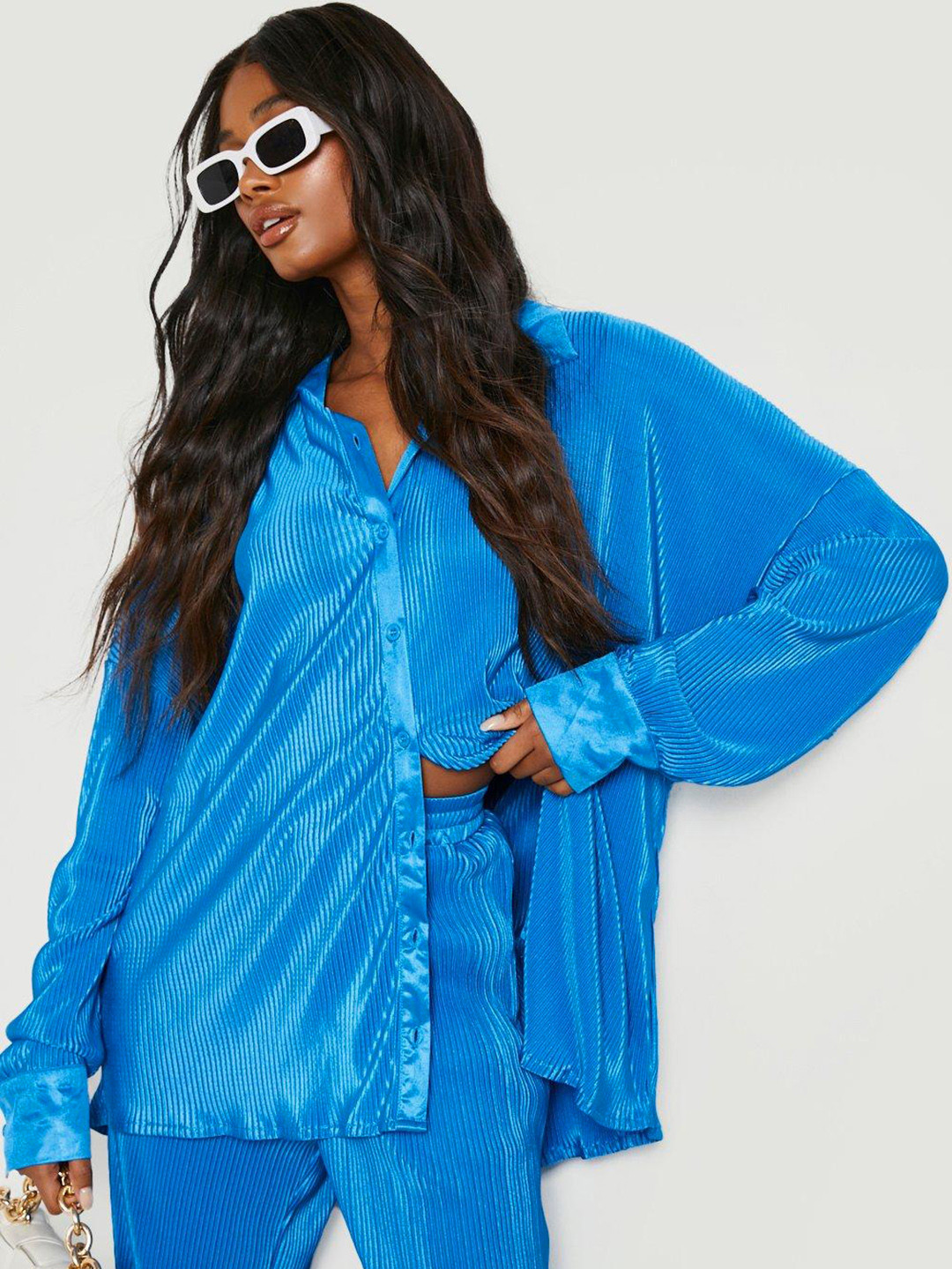 Boohoo Women Blue Casual Shirt