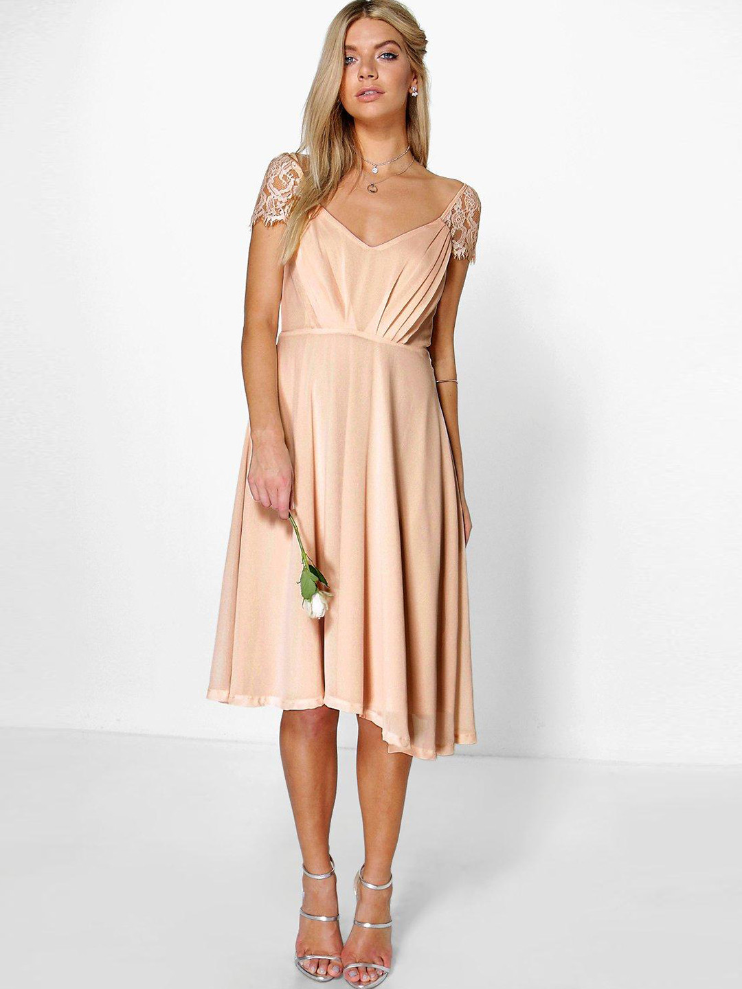Boohoo Pink A-Line Dress