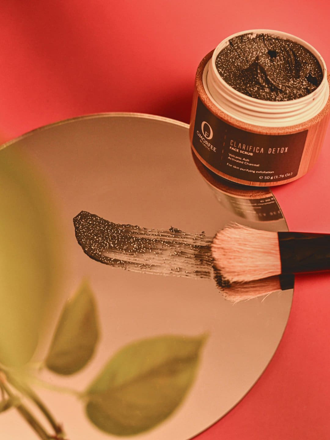 OMORFEE Clarifica Detox Face Scrub with Volcanic Ash & Activated Charcoal - 50 g