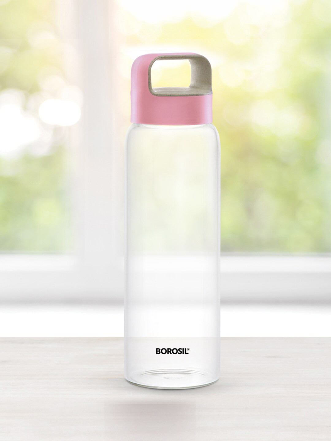 BOROSIL Crysto Transparent Brand Logo Glass Microwave Safe Water Bottle - 750ml