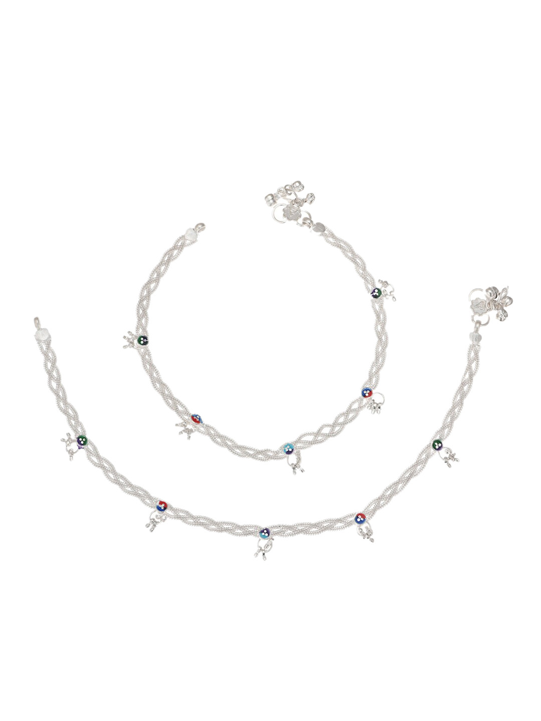 AanyaCentric Women Silver-Plated White Anklets