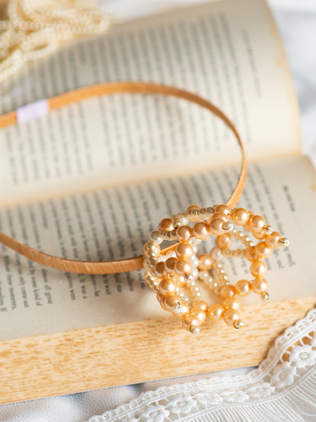 Choko Girls Orange Crown Beaded Hairband