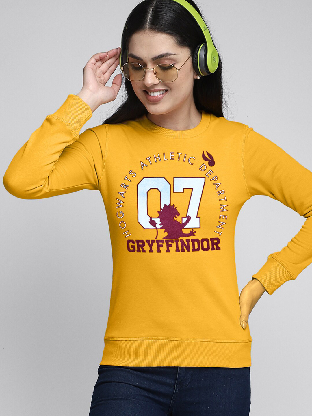Free Authority Women Yellow Gryffindor Printed  Sweatshirt