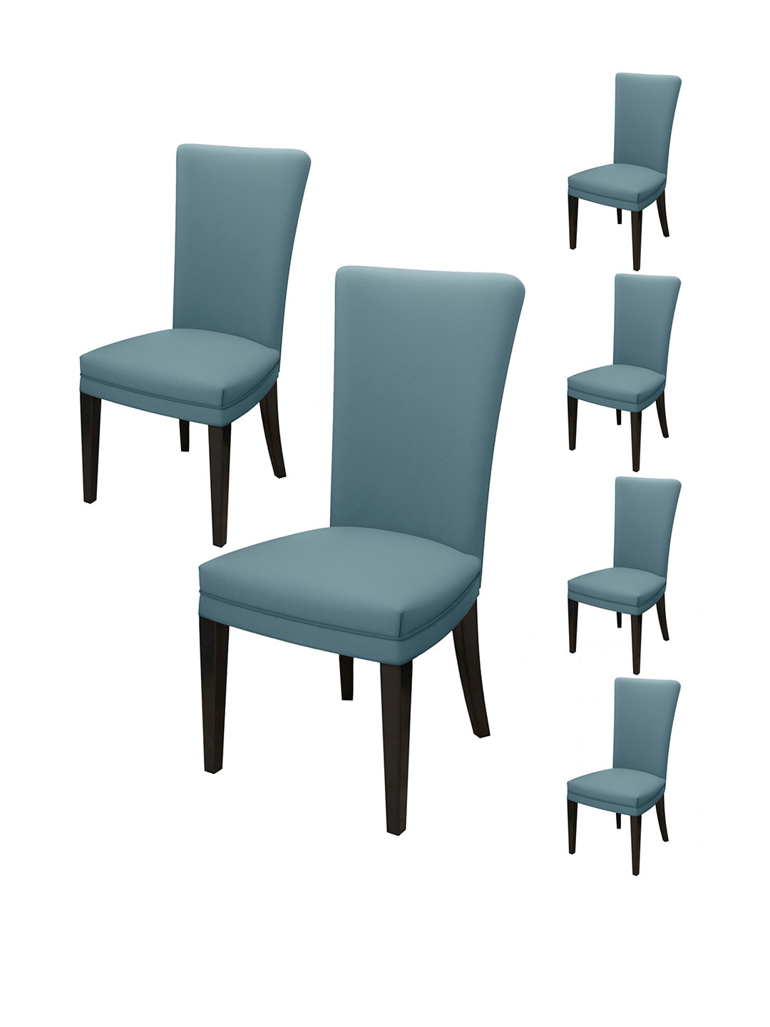 Nendle Set Of 6 Grey Stretchable Dining Table Chair Covers