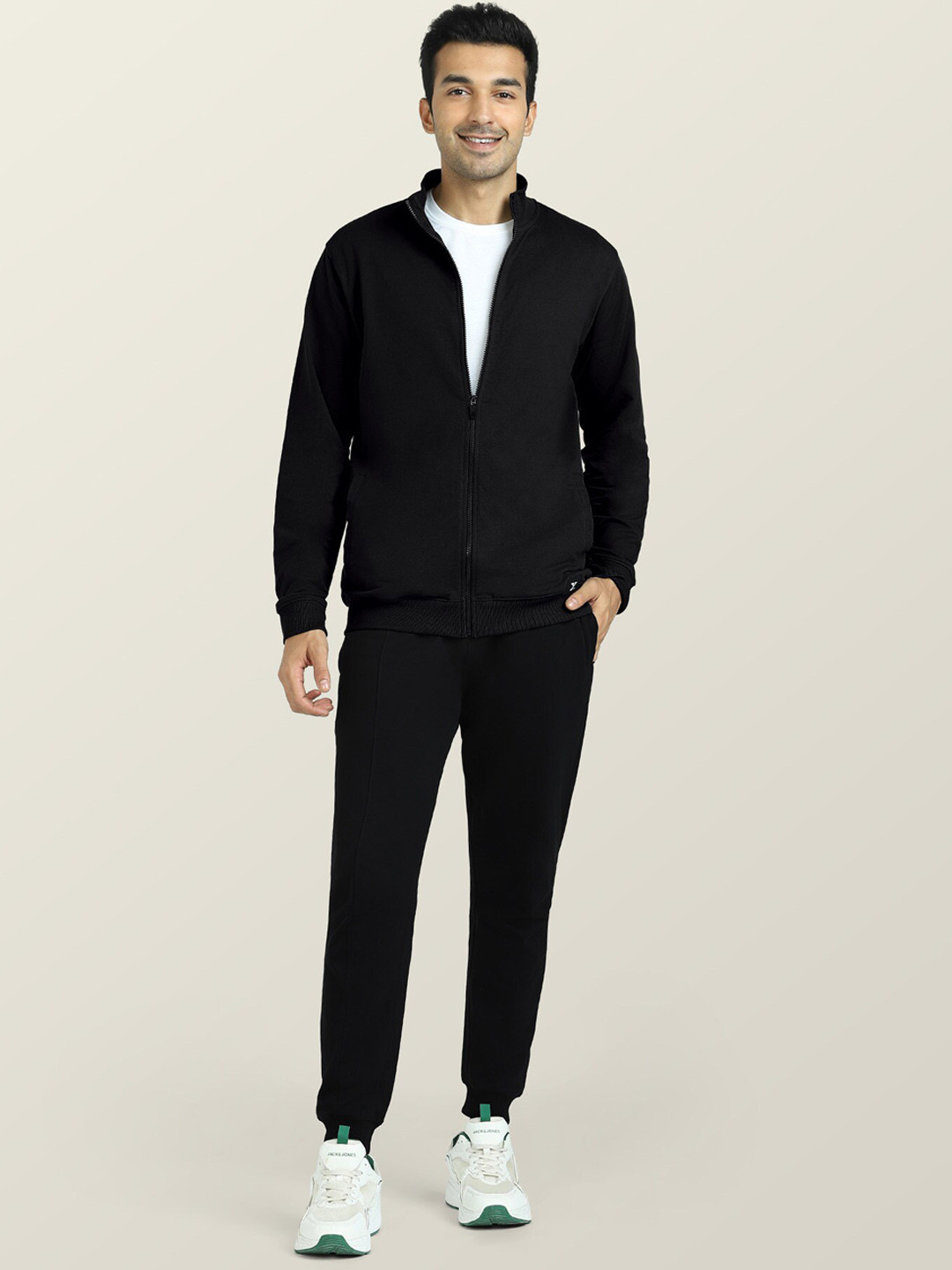 XYXX Cruze Black Zip-Up Jacket and Joggers Combo Set