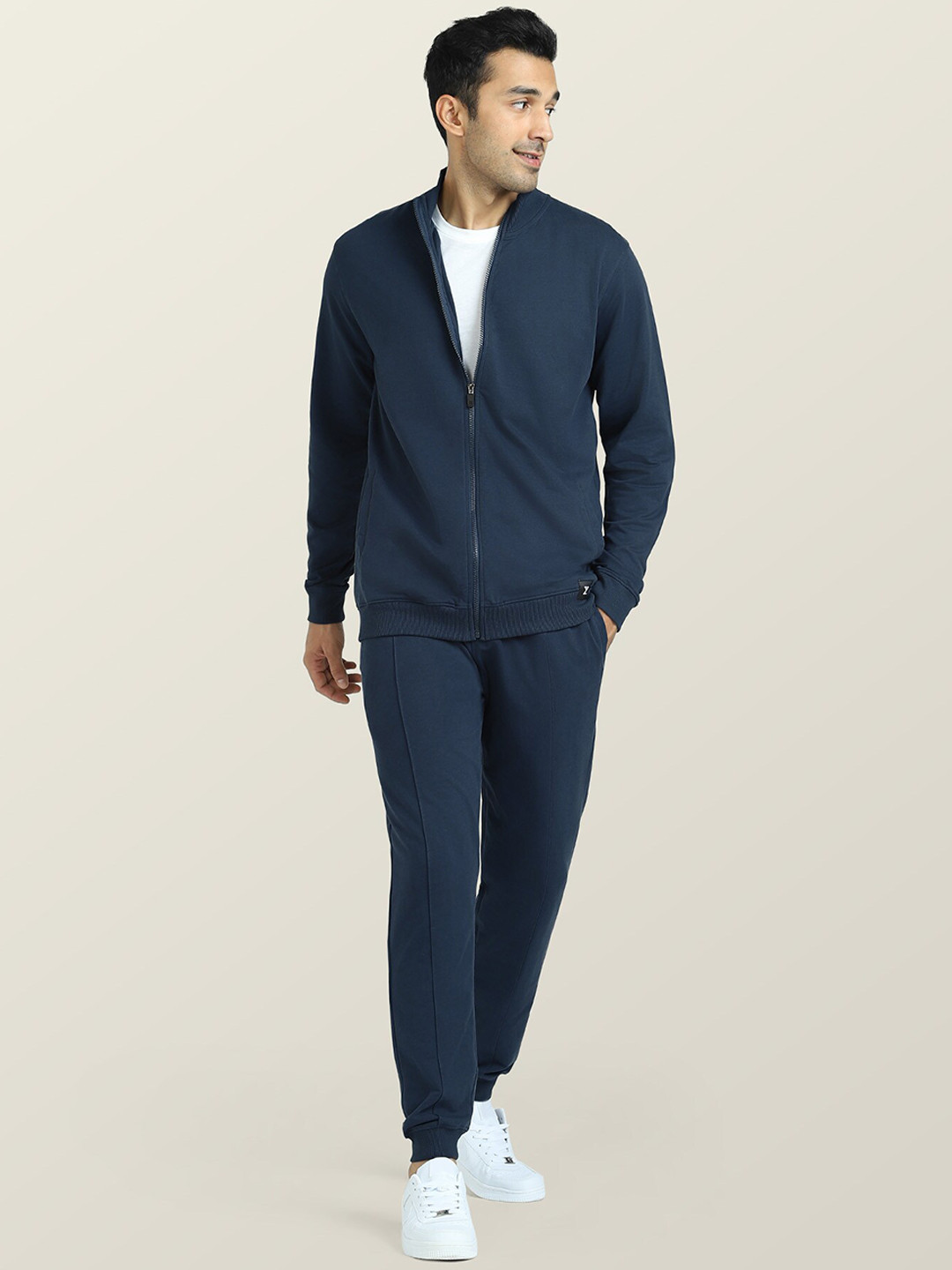 XYXX Cruze Blue Zip-Up Jacket and Joggers Combo Set