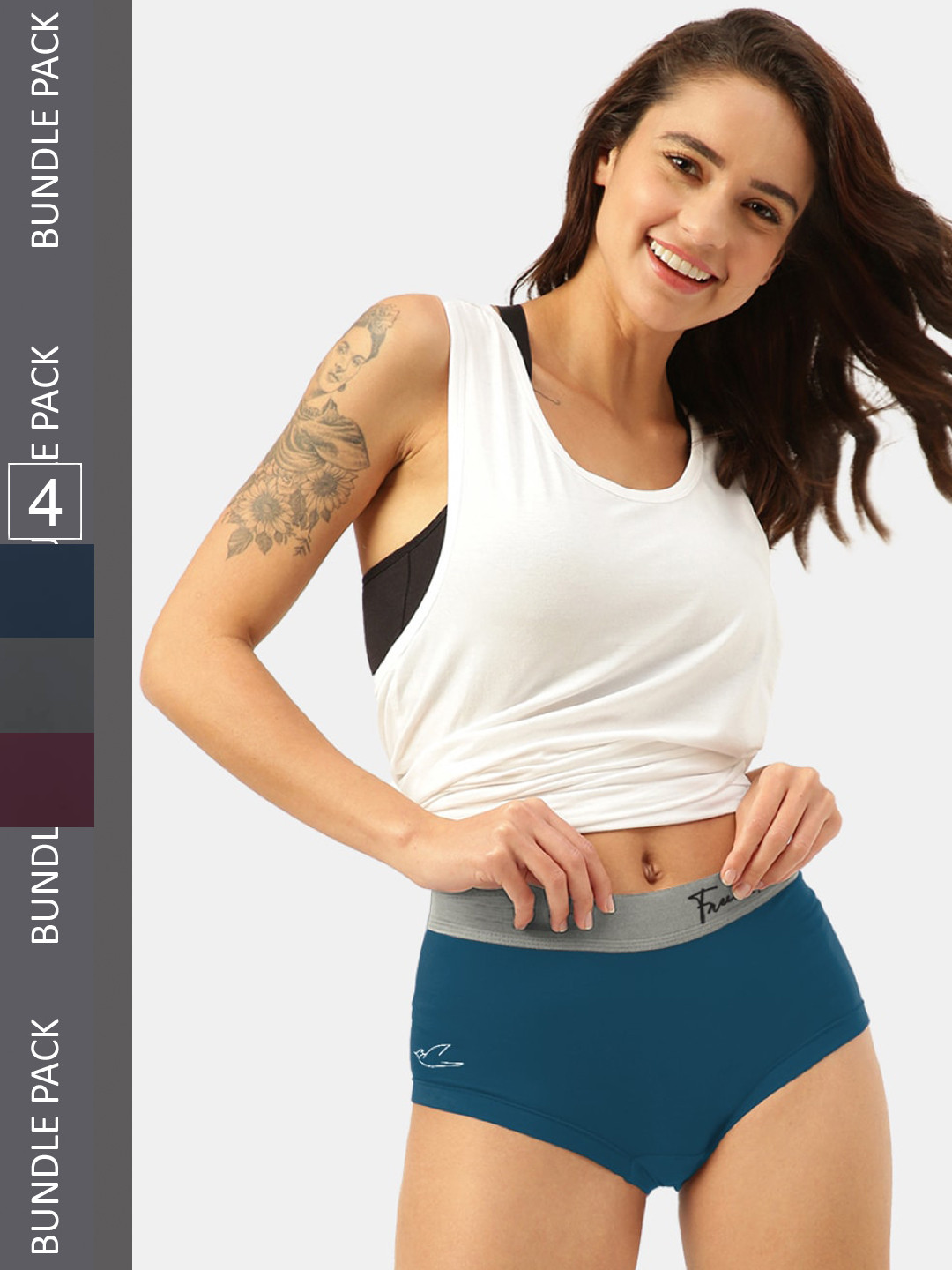 FREECULTR Women Pack Of 4 Micromodal Boxer Briefs