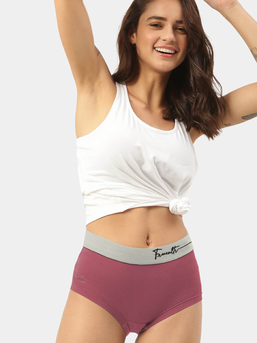 FREECULTR Women Red Anti Microbial Ultra Soft Cult Waistband Boxer Briefs