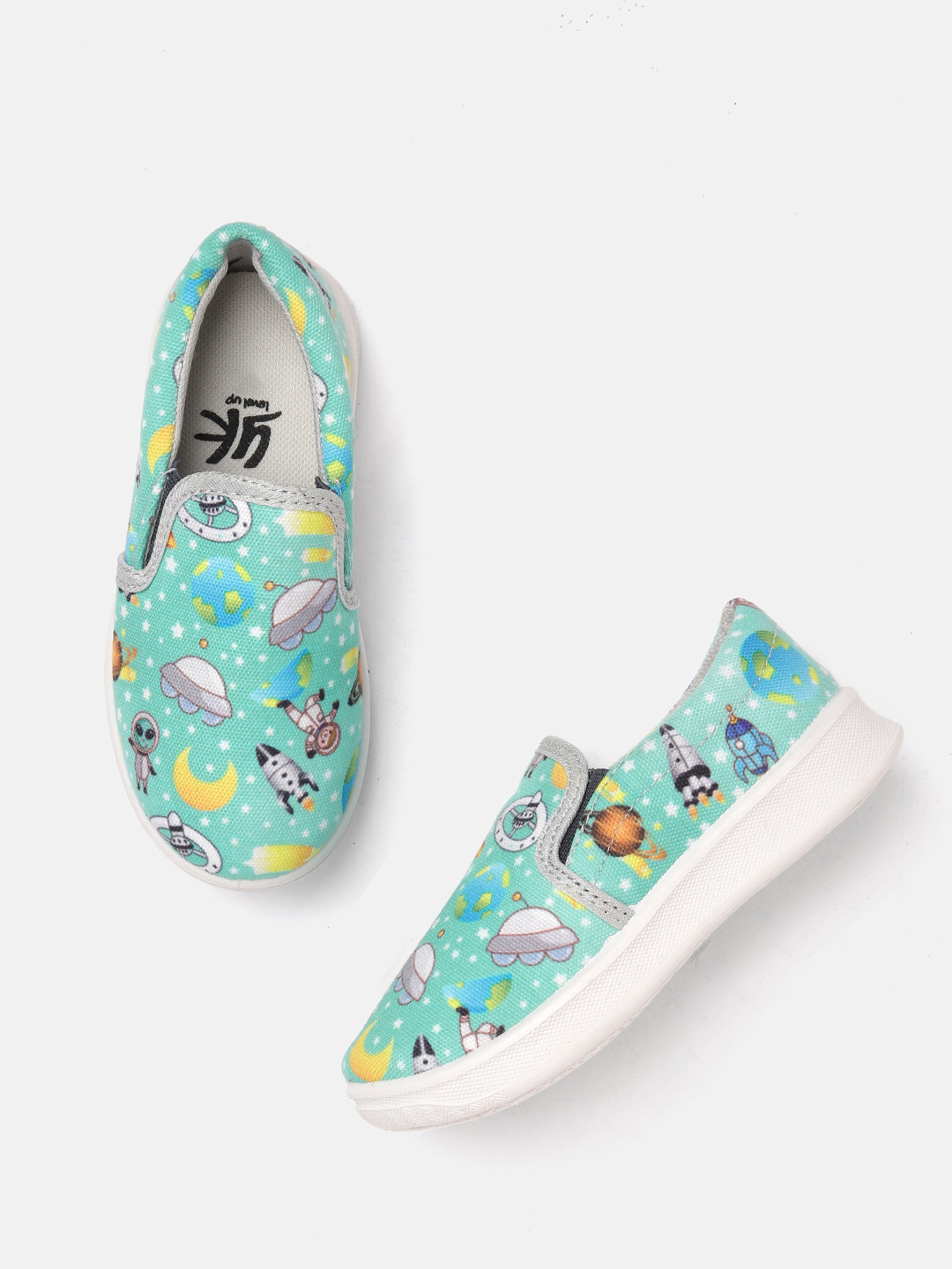 YK Boys Conversational Printed Slip-On Sneakers