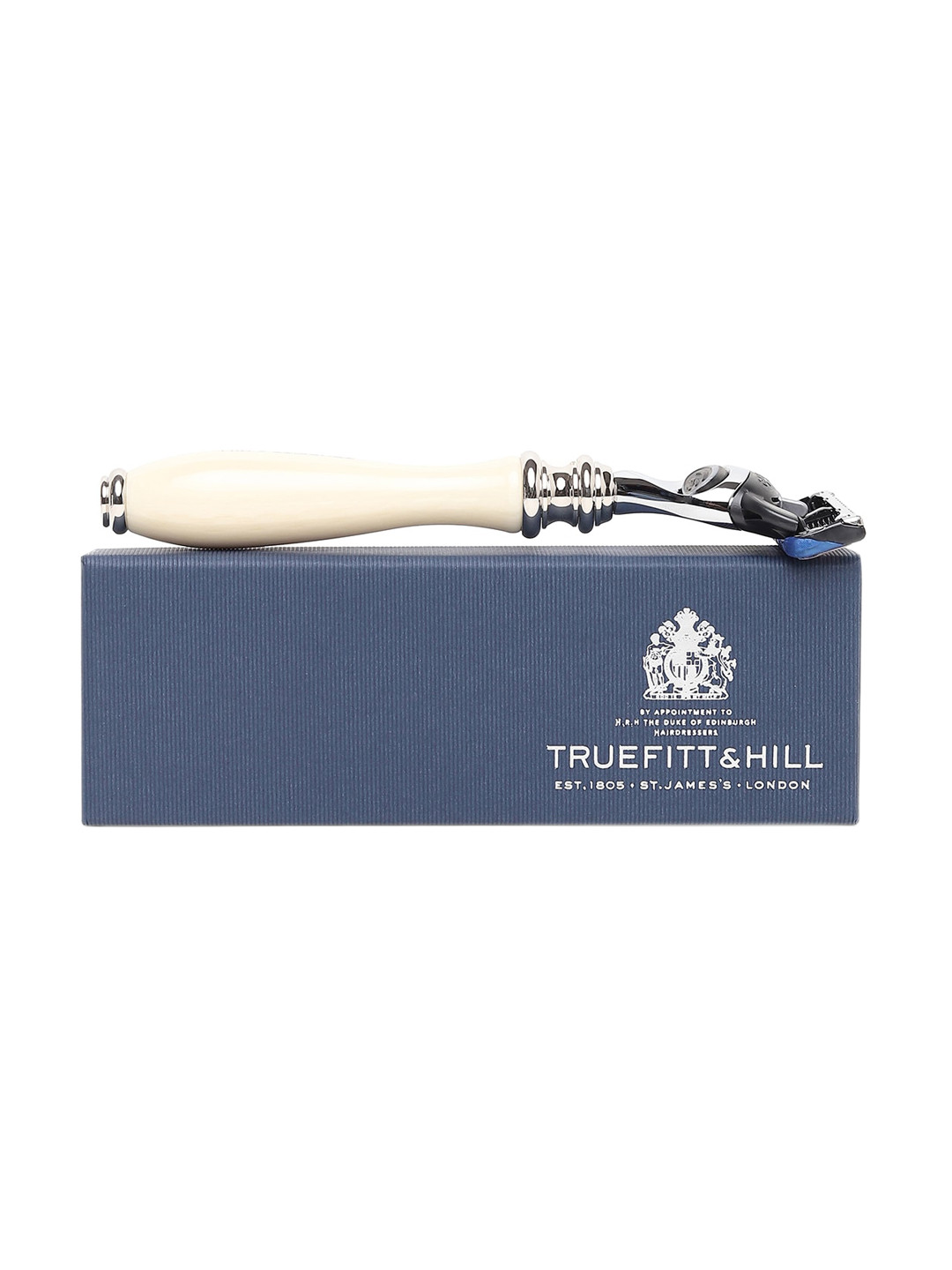 TRUEFITT & HILL Men Faux Ivory Chrome Wellington Fusion Handcrafted Shaving Razor