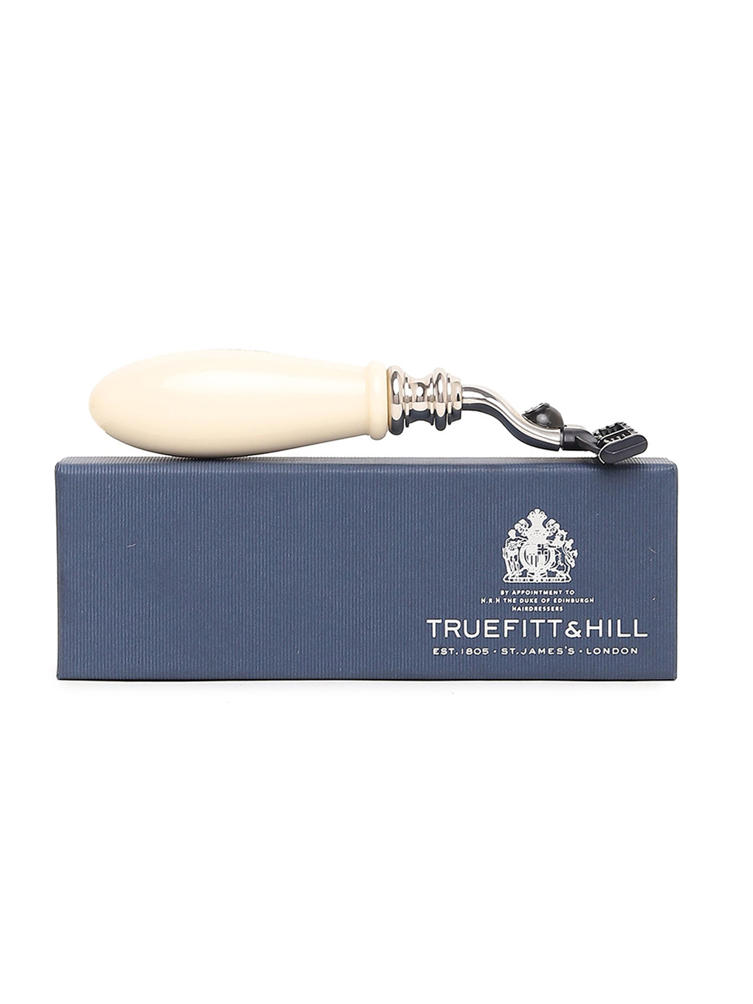 TRUEFITT & HILL Faux Ivory Chrome Regency Hand Crafted Mach-3 Shaving Razor
