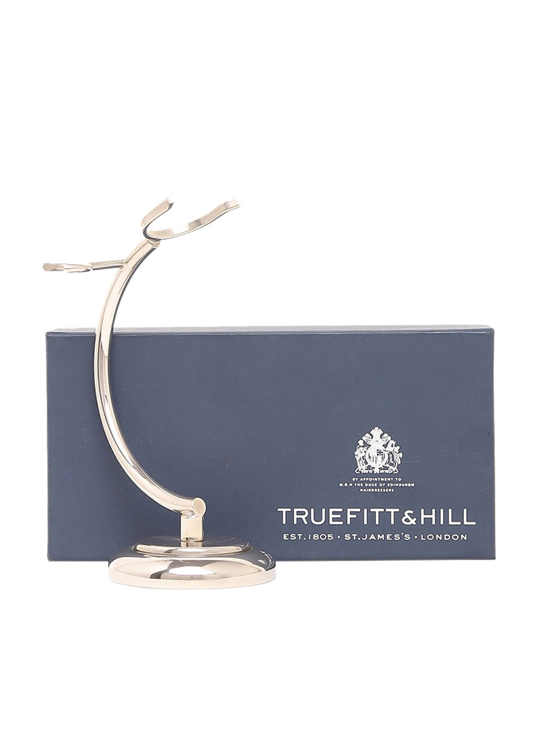 TRUEFITT & HILL Men Chrome Plated Curved Razor & Brush Stand